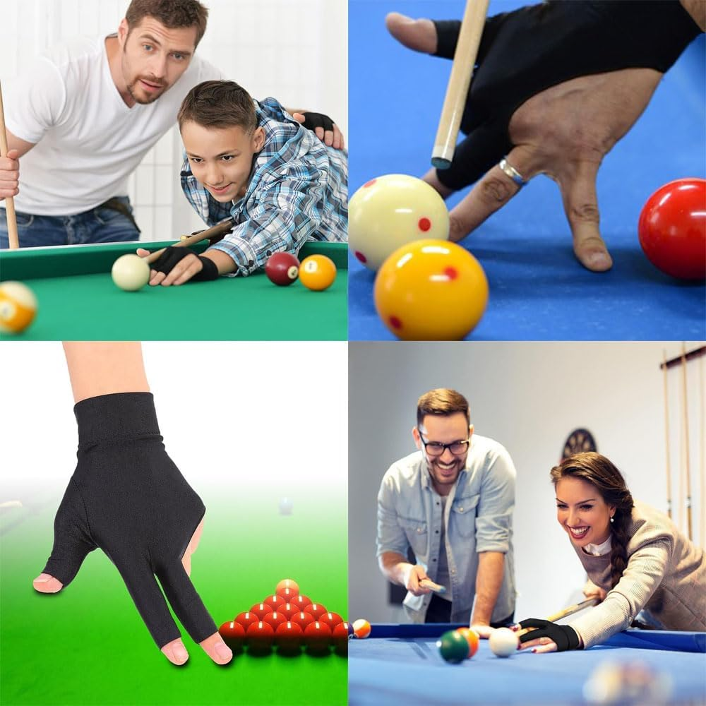 4 Pcs Billiards Gloves,Three Finger Gloves Snooker Gloves,Left Hand Pool Gloves,Non-Slip Breathable Snooker Gloves image number 6