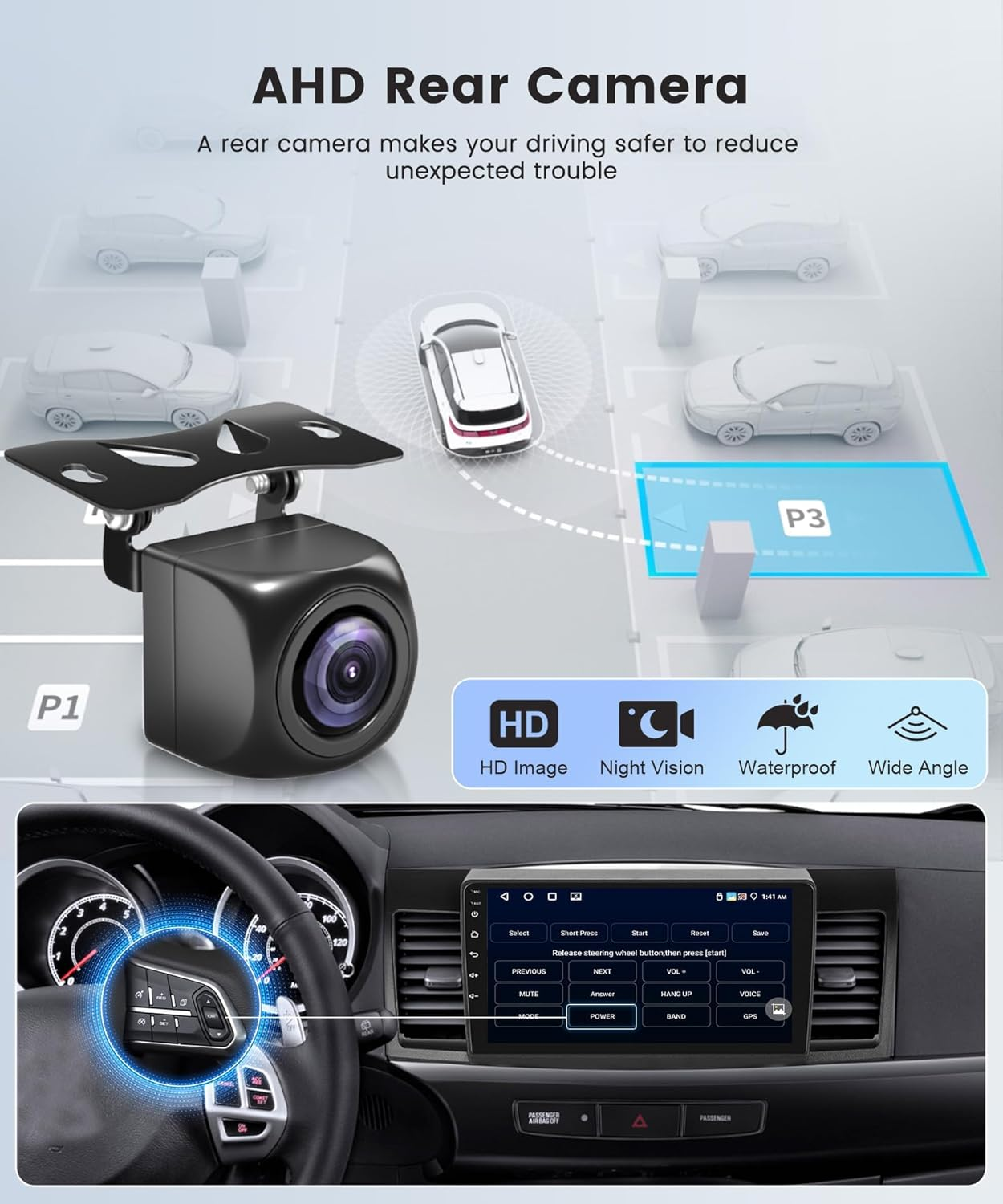 2G+64G 10.1 Inch Car Radio Stereo for Mitsubishi Lancer 2008 2009 2010 2011-2017, Rimoody Android 13 Carplay Android Auto Mirror Link EQ Touch Screen GPS Navigation Wifi BT FM Backup Camera image number 1