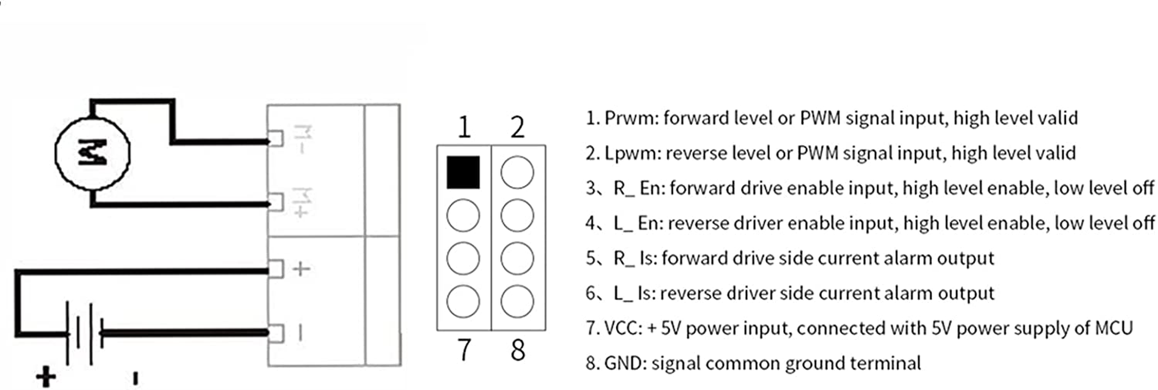 3Pcs BTS7960 43A H-Bridge High Power Motor Driver Module DIY Smart Car Current Diagnostic Current Limit image number 5