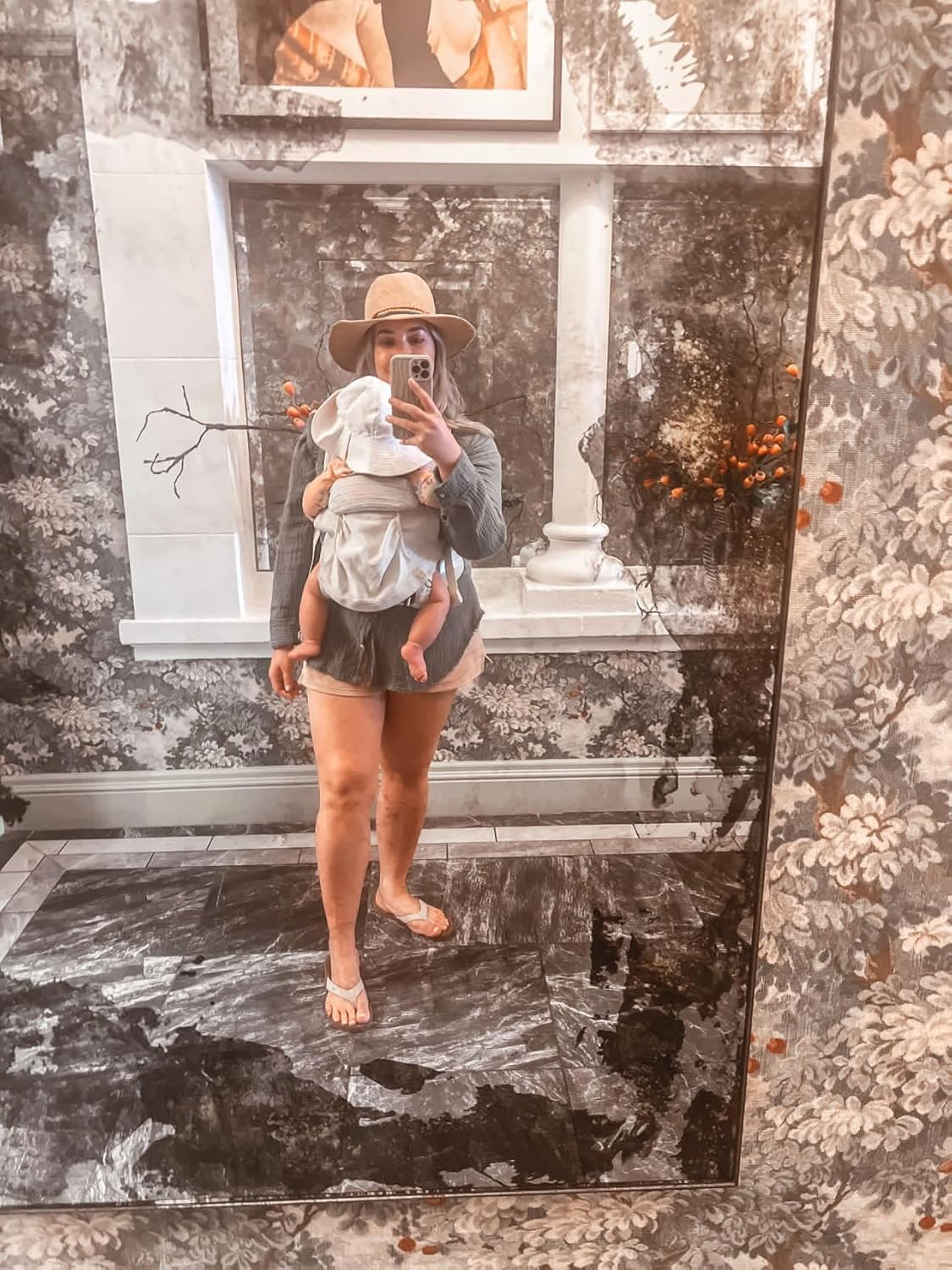 Bebamour Knit Baby Carrier Lightweight Baby Wrap Carrier 3-In-1 Baby Carrier Front and Back Carry (Grey)