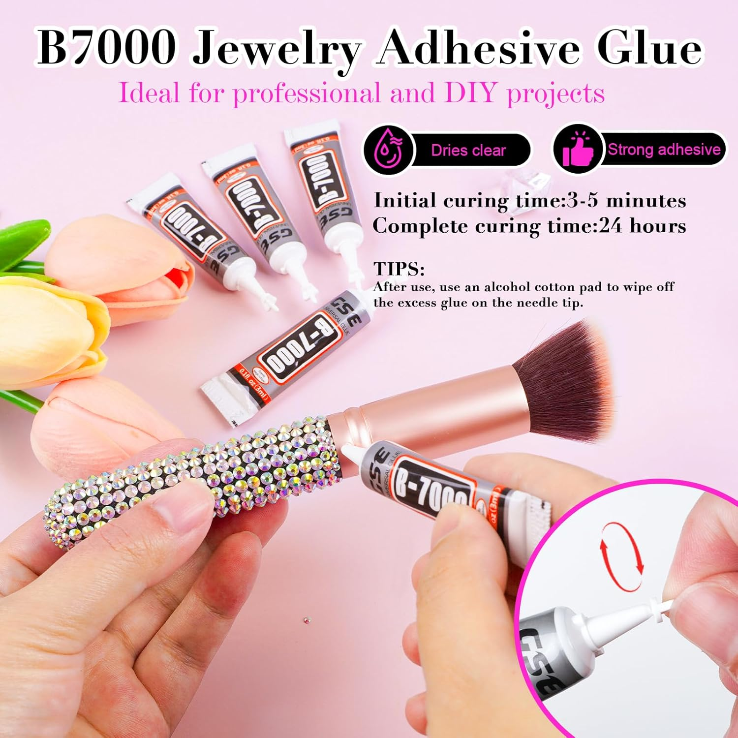 Canvalite Rhinestones 1500PCS in 6 Sizes Flat Back Nail Gems, Crystal AB Rhinestones Nail Art Gems with Pick up Tweezers and Rhinestone Picker Dotting Pen, Nail Rhinestones for Nails, Makeup, Clothes, Face, Craft By - 15 Mix Colors image number 2