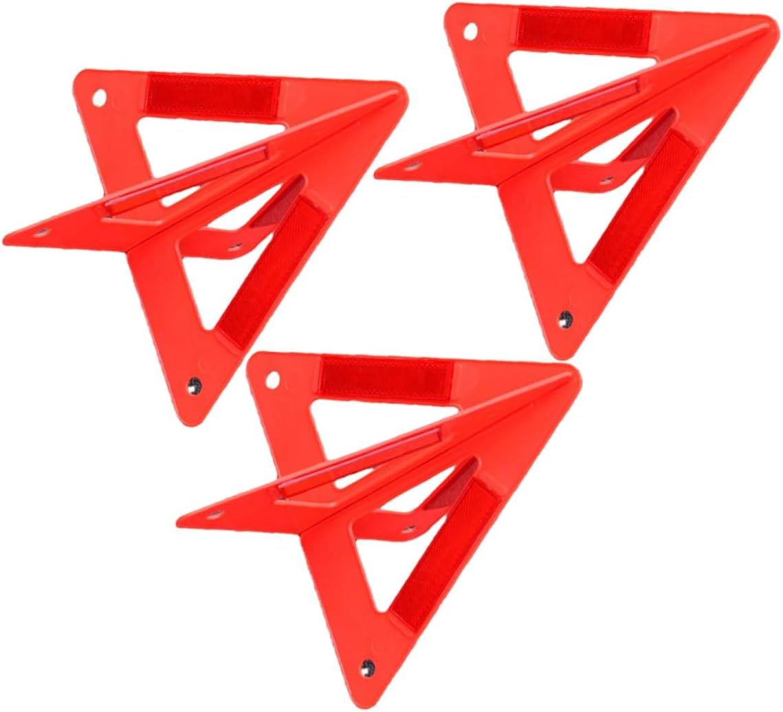 Anneome 3Pcs Triangle Reflector Reflective Roadside Triangles Car Emergency Warning Signs Safety Road Warning Sign for Roadside Use image number 2