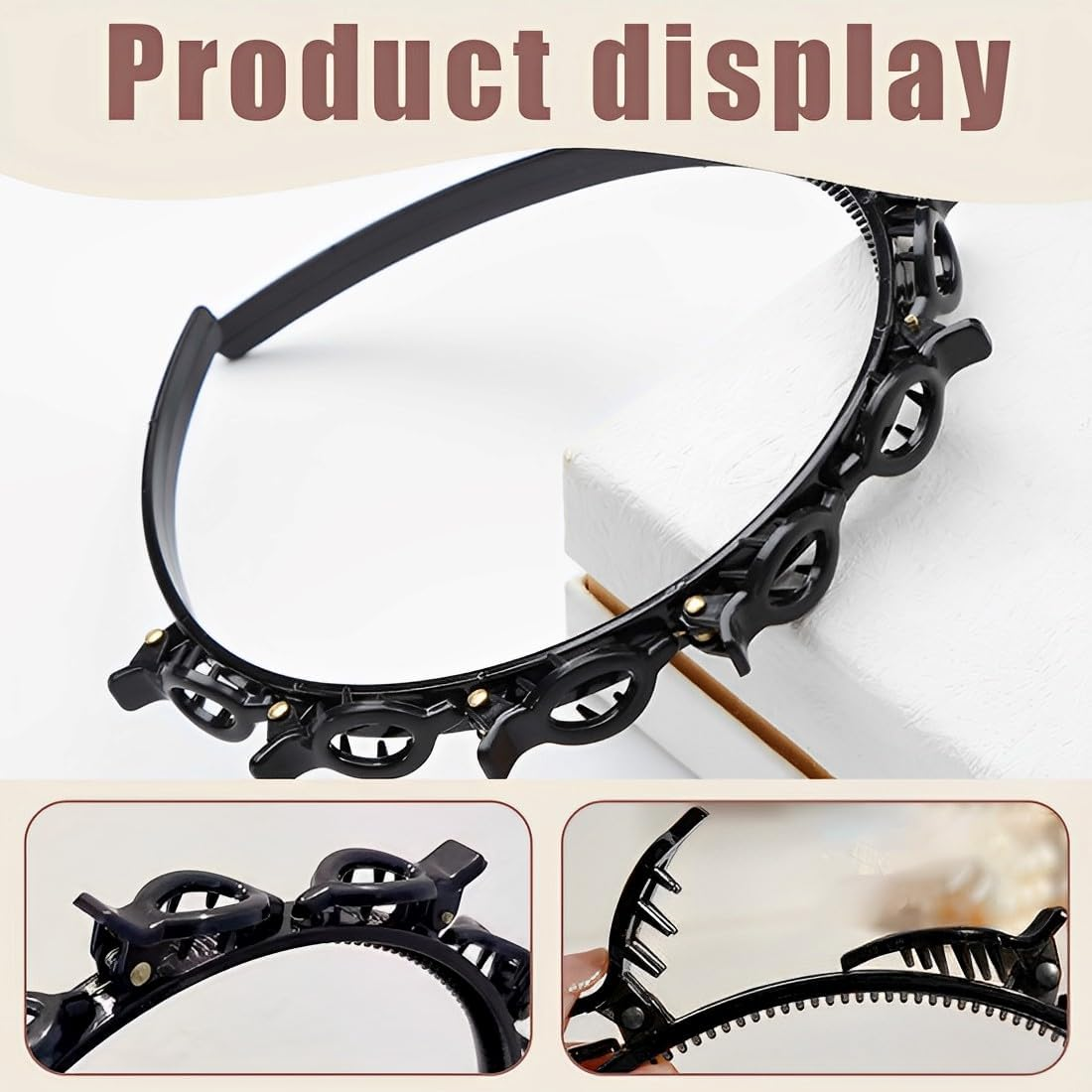 AOEVUIR Bangs Hairstyle Hairpin Hairstyle Aid Headband with Clips Hair Pins Hairdressing Supplies Headband Hair Accessories Hairband with Clips Twist Clip Headband (With 6 Hair Bands)