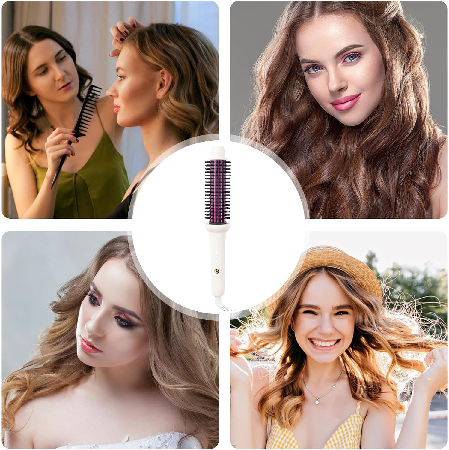 Hair Curler Ion Brush - 28Mm Straightening Iron Comb, Negative Ion Styling Tool | Thermal Iron Curling Brush Device, Salon Quality Hair Tool with Smooth Glide for Spa Home Hotel Dorm Beauty Routine image number 4
