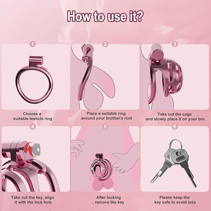 Male Chastity Cage, Lightweight Cock Cage with 4 Sizes Rings and Chastity Belts, Chastity Device with Invisible Lock and Key for Man Penis Erection Control & Bondage Play, BDSM Adult Sex Toys image number 1