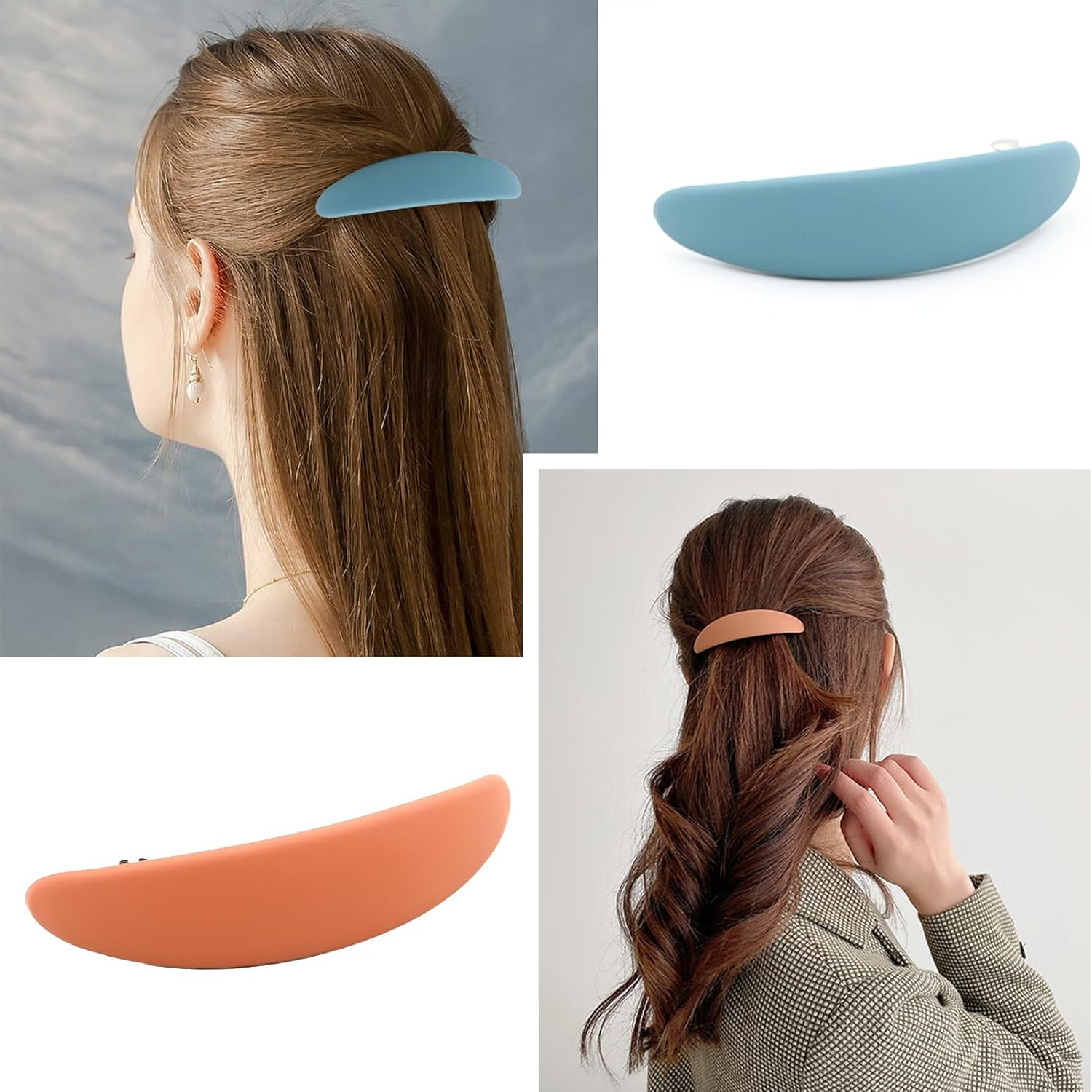 Set of 3 French Hair Clips for Women - Classic Car Hair Claws Elegant Hair Accessories image number 2