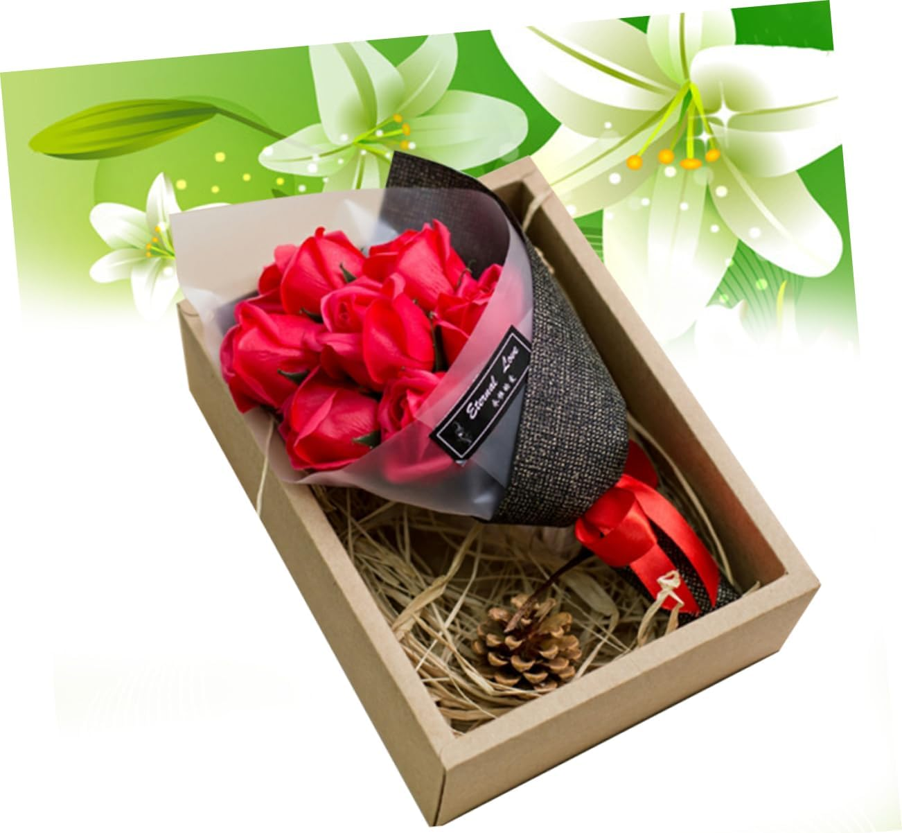 Alipis Unique Soap Bouquet Present Box Present Mother'S Day Birthday Anniversary Home Decor