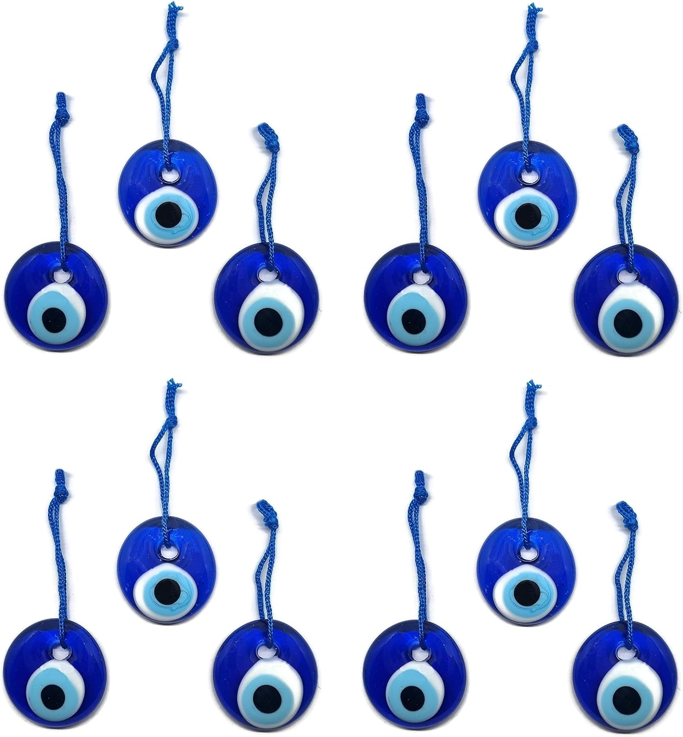 Turkish Eye Hanging Glass Evil Eye Blue Good Luck 4Cm Diameter with Water and Thread, Nazar Boncuk, Evil Eye (9) image number 2