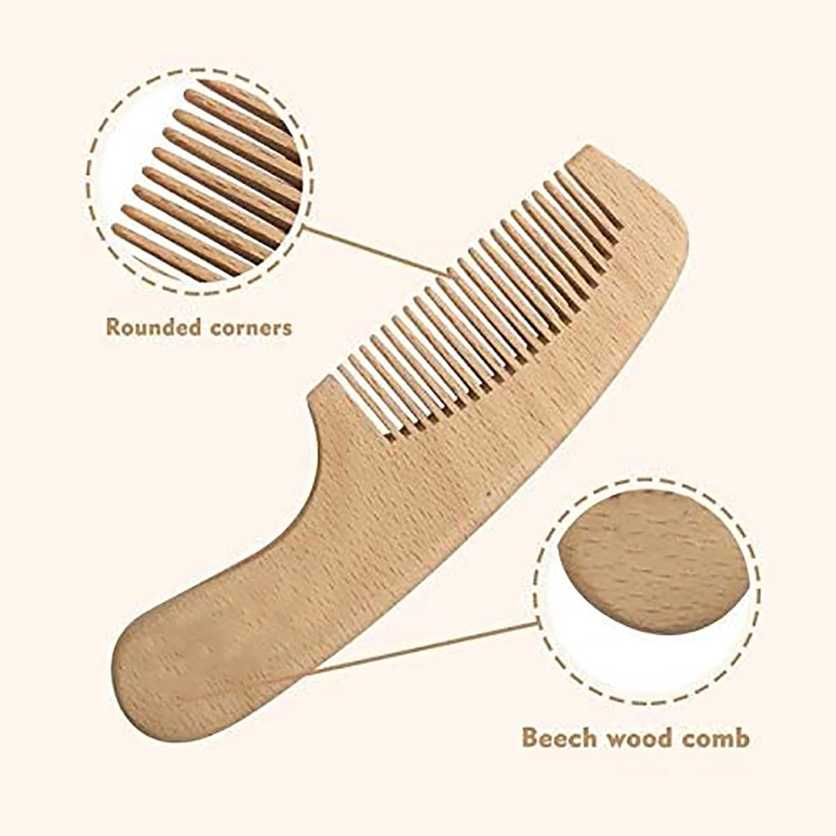 Baby Hair Brush Set, Wooden Comb Massage Scalp Comb Natural Goat Bristles 3-Piece for Newborns & Toddlers, Ideal for Cradle Cap & Itching, Perfect Shower and Registry Gift image number 6