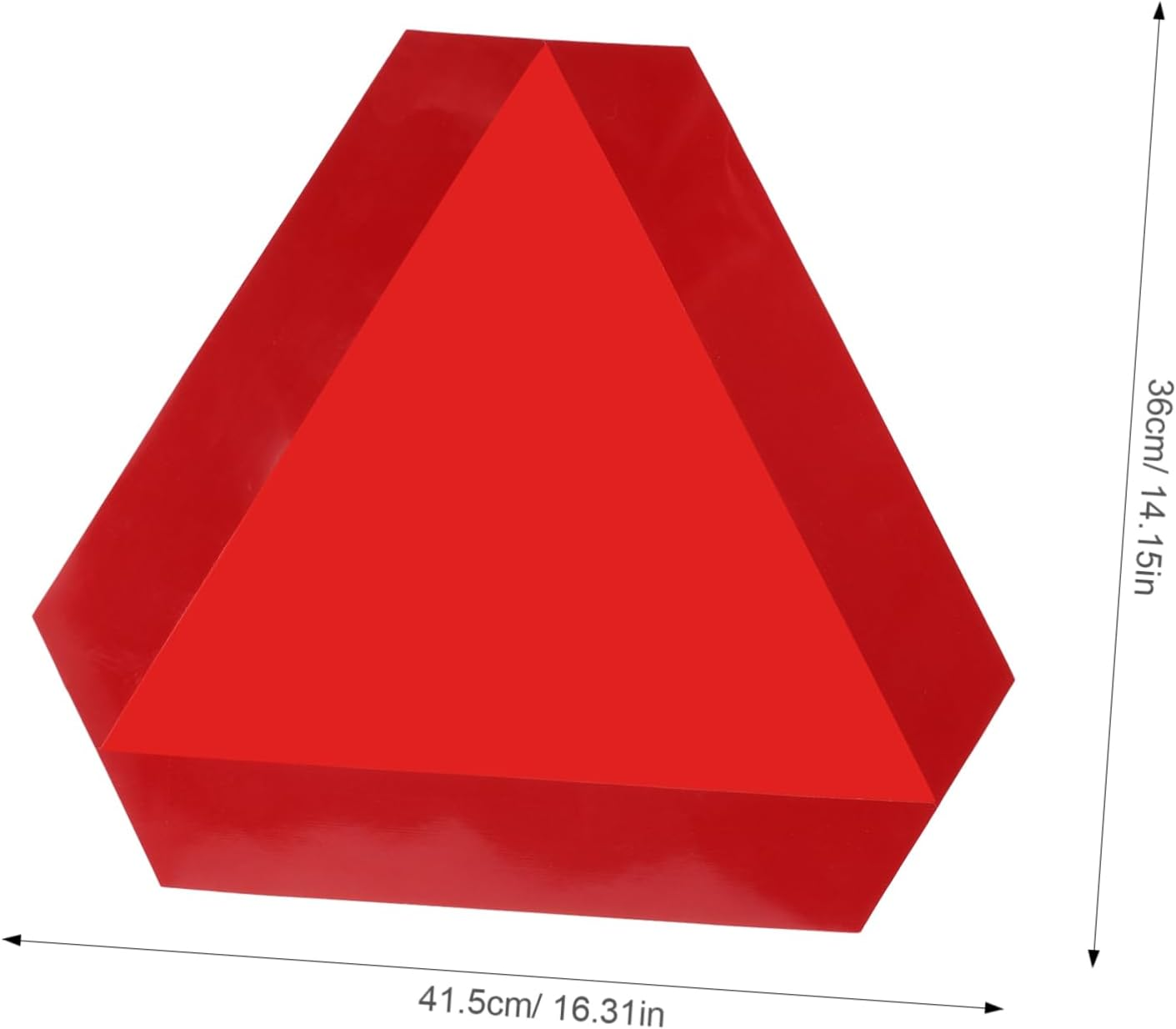 VALICLUD 36Cm Aluminum Slow Moving Vehicle Triangle Sign 3M Reflective Border and Adhesive Backing, Automotive and Truck Safety Warning Marker for Road and Highway Use