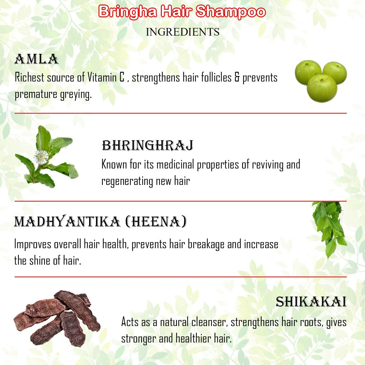 KAZIMA Bringha anti Hair Fall Control Shampoo (200Ml) + anti Hair Fall & Damage Control Conditioner (200Ml) image number 4