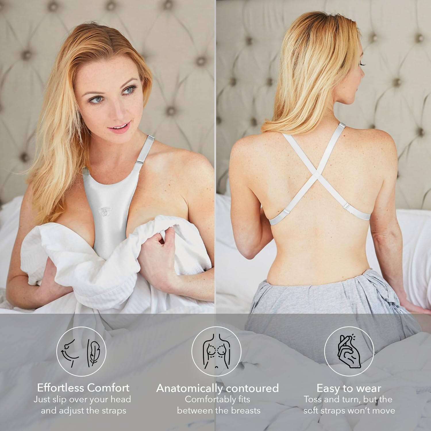 Breast Pillow Chest Wrinkles Prevention and Breast Support (Silver)