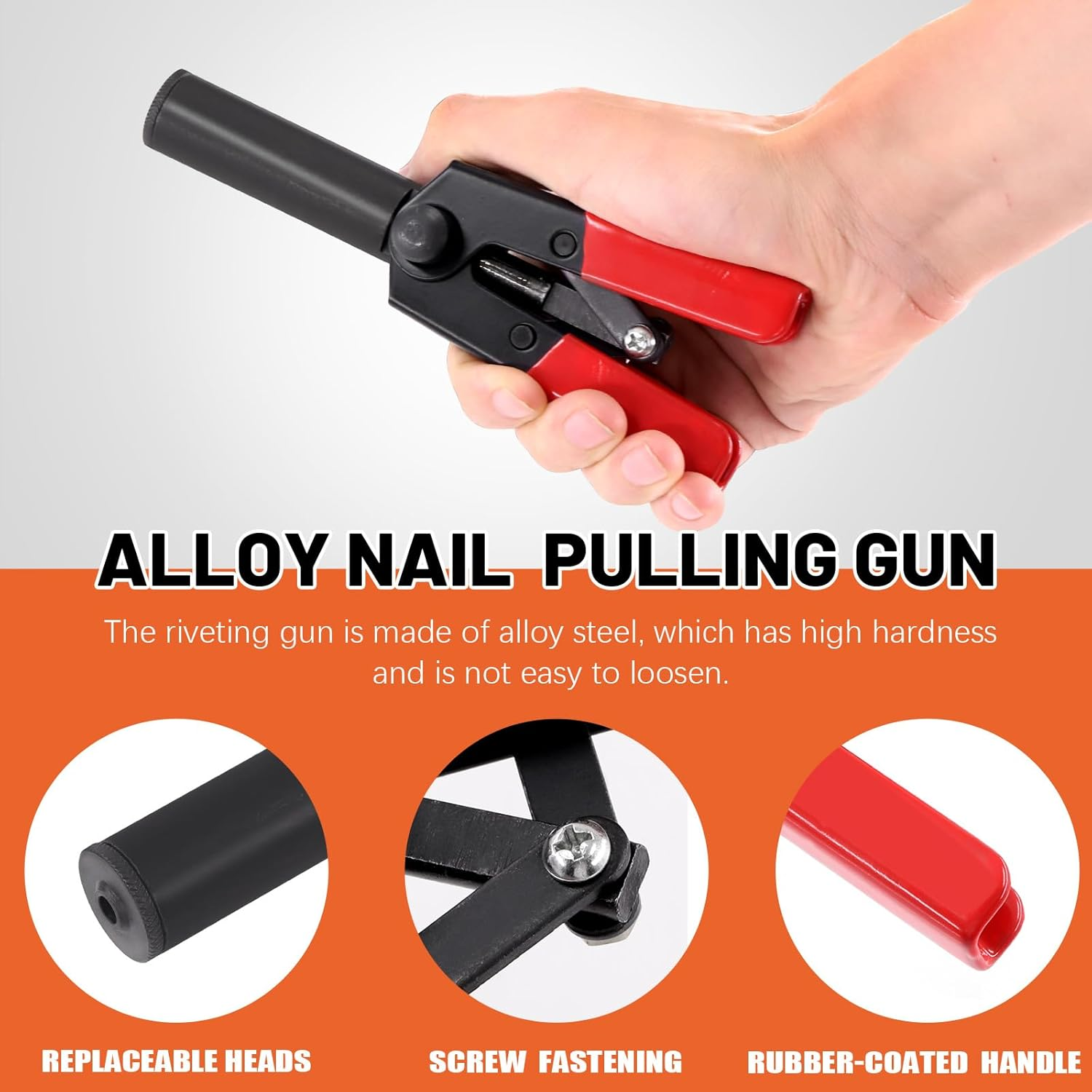 Tanstic 47 Pcs Plastic Rivet Guns Set, Includes 40 Pcs Black Nylon Blind Rivets, Hand Riveter, Bra Removal Tool, Precision Hook Set with Storage Case for Cars image number 6