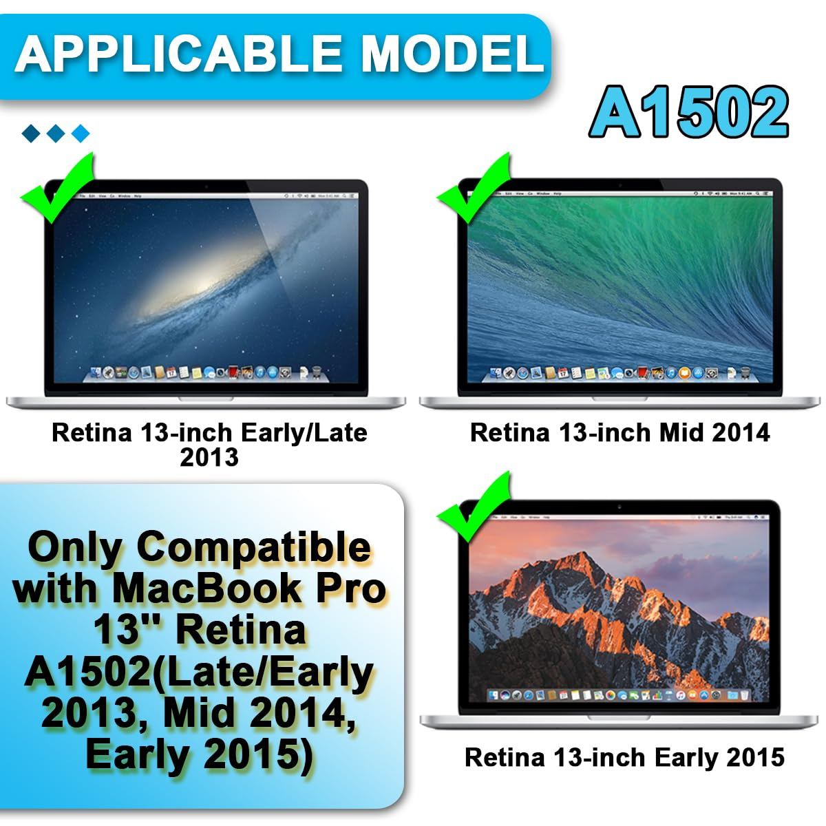 New Laptop CPU Cooling Fan Replacement Cooler Fan Repair Compatible with for Macbook Pro Retina 13" A1502 Series (Late 2013, Mid 2014, Early 2015) with Repair Tool Set image number 2