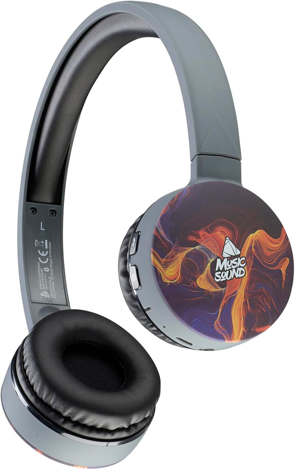 Music Sound | Fantasy Bluetooth Headphones | Supra-Auricular Bluetooth Headphones - Extendable Headband - Controls on the Pads - Autonomy 20 Hours - Charging 2 Hours - 10 Mt. - Red Cube - Distortion image number 7