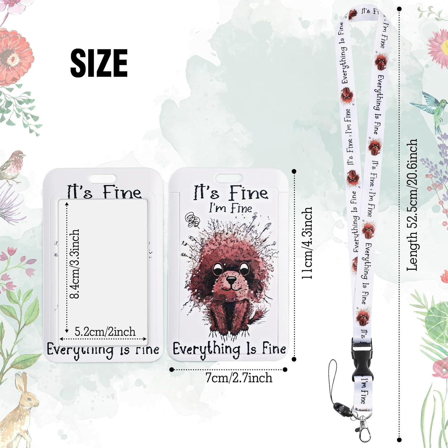 Hianjoo Badge Holder Retractable with Lanyard, ID Card Holder with Belt Clip Retractable Reel Neck Lanyard for Students Office Staff, Cute Dog