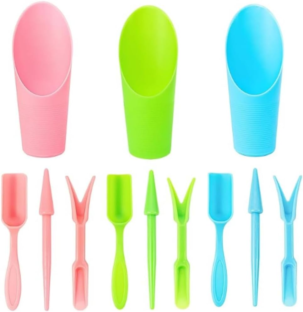 DACUAN 12 Pcs PVC Succulent Soil Scoop,Succulent Care Plastic Kit, Colorful Mini Garden Tool Set for Flower Succulent Planting,Transplanting,Weeding image number 5