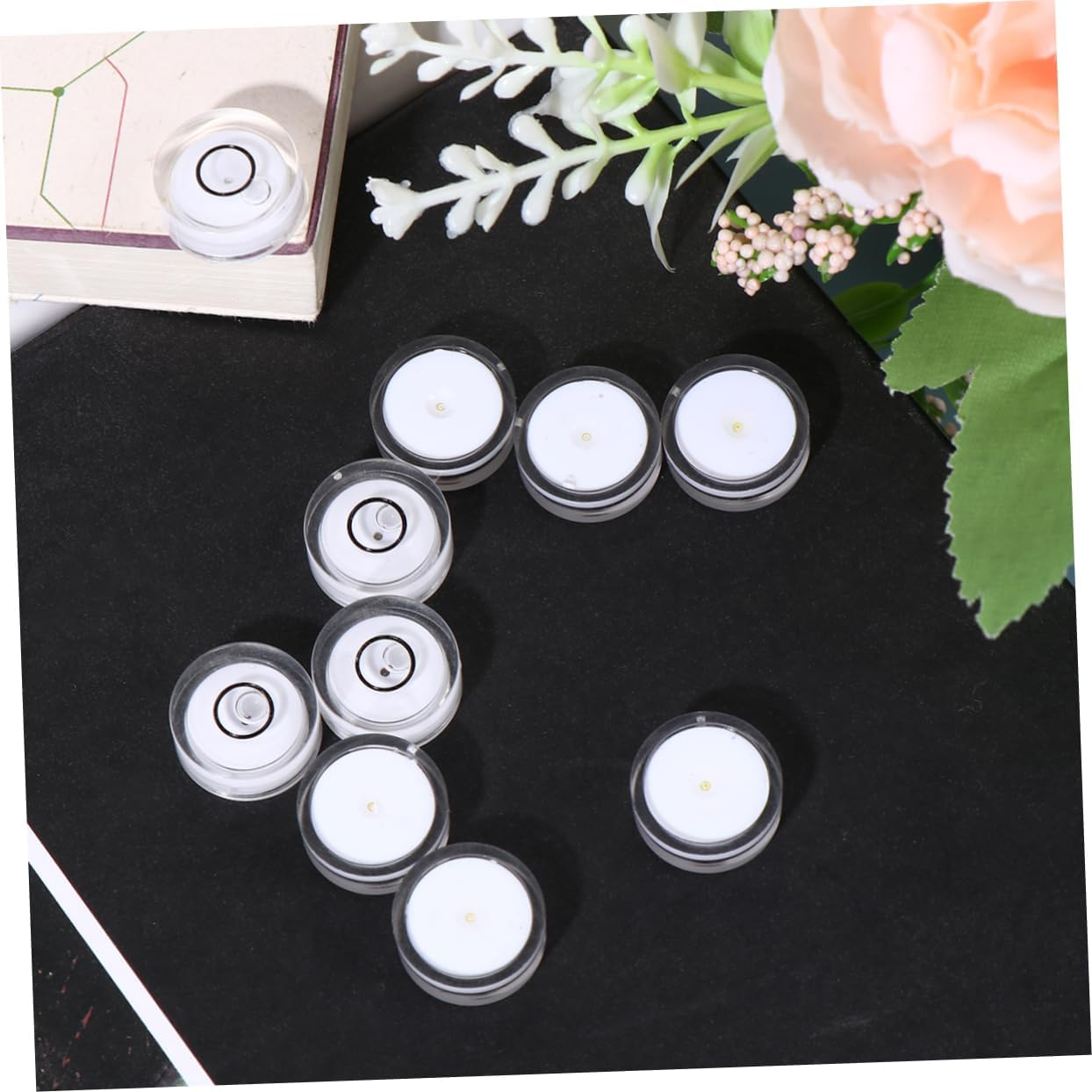 WOONEKY 16Pcs Level Bubble Spirit Level Tool for Accurate Surface Leveling Diameter Flat Height White Design for and Diy Projects image number 3