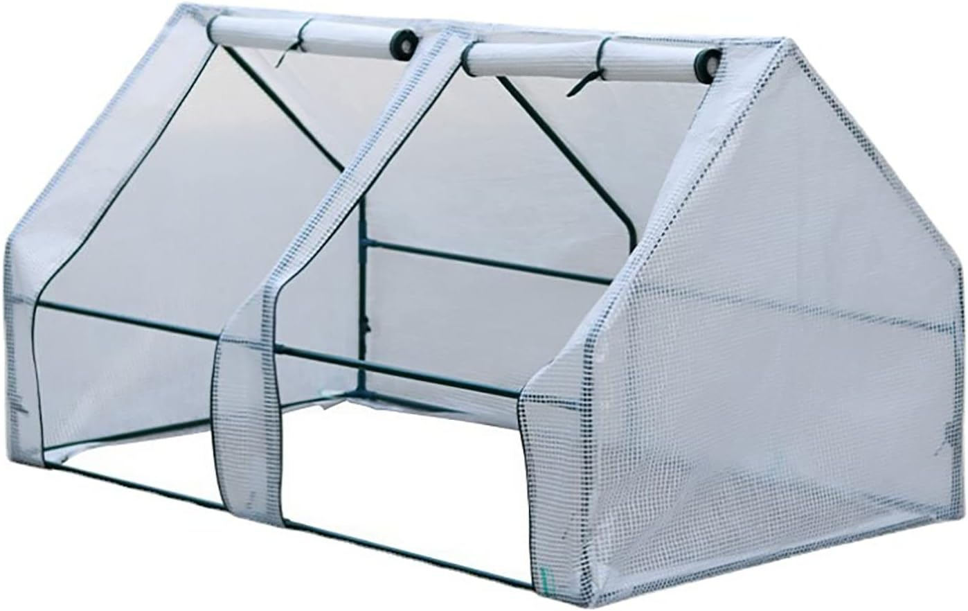 Portable Mini Greenhouse, TOPIND Greenhouses for Outdoors with Dual Large Zipper Doors & Ground Stakes, Waterproof & UV Protected Plastic Green House (White(120X61X60Cm))