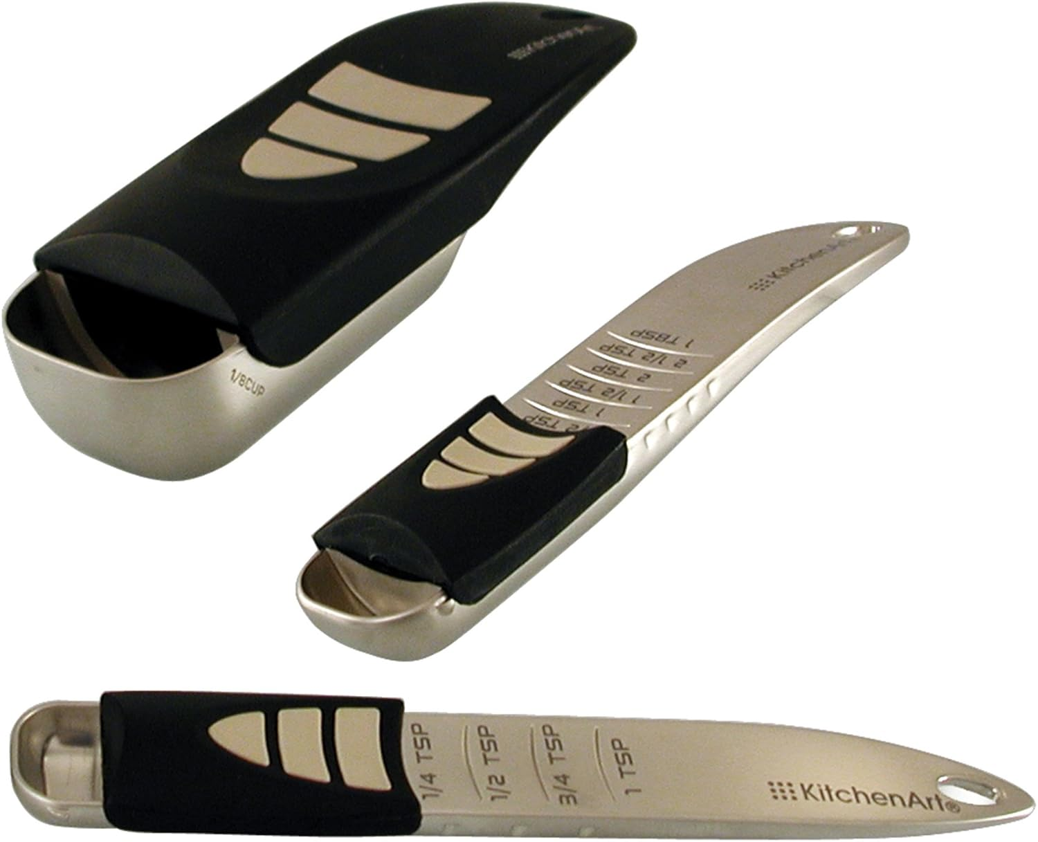 Kitchenart 54210 Cook&rsquo;S Pro Adjust-A-Measure Set, 3-Piece, Satin, Black and Silver image number 2