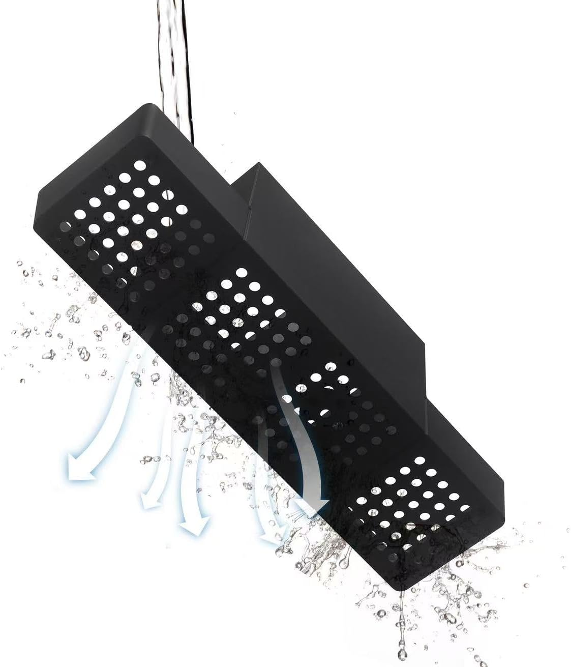 JCQMZB Kitchen Soap Dispenser with Sponge Holder Set for Sink Caddy (Double Soap Dispensers and 1 Brush) Matte Black