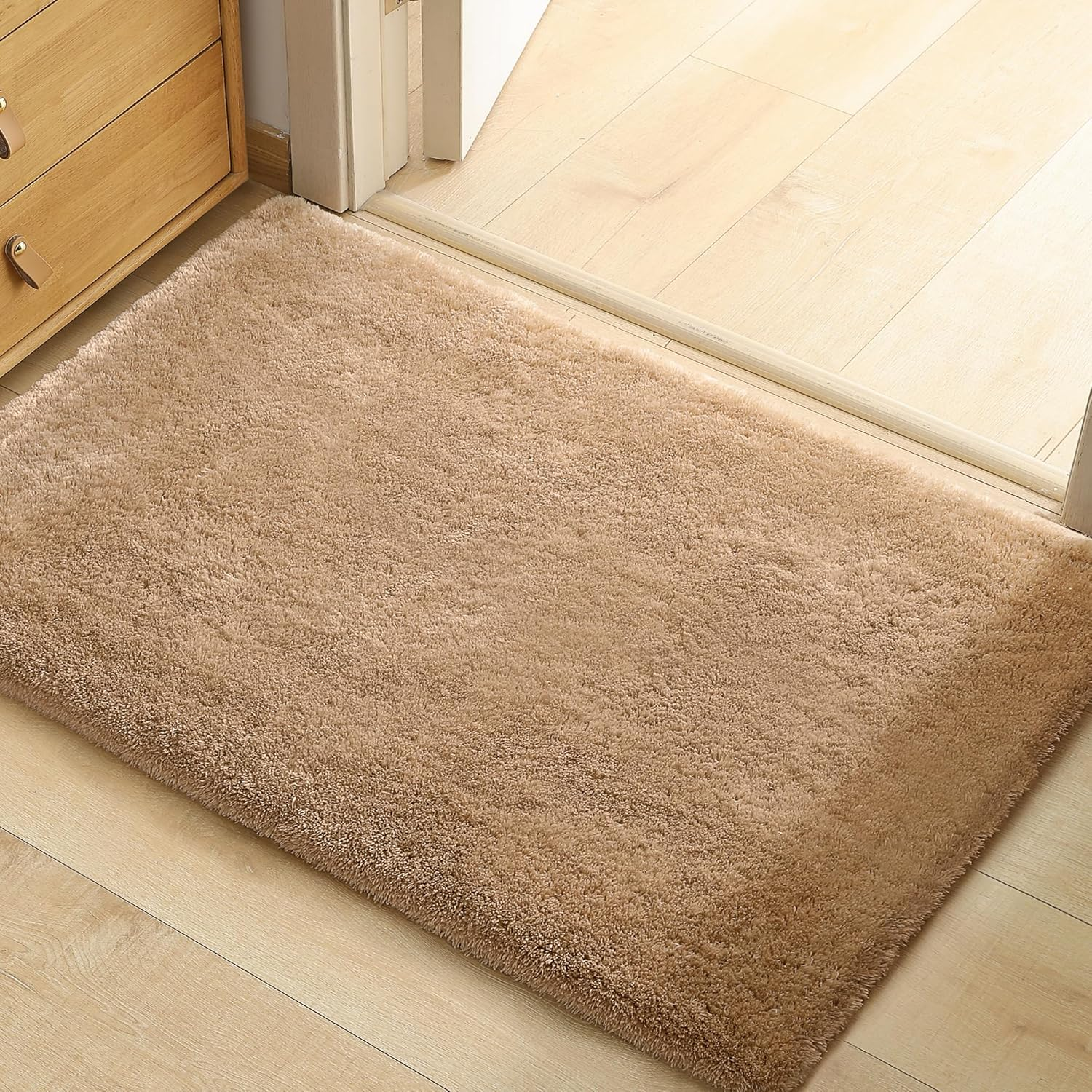 Soft Indoor Modern Shag Area Rug for Living Room Fluffy Rugs Anti-Skid Shaggy Rug Nursery/Dining Room/Home/Bedroom/Office Carpet Ultra Soft Floor Rug(Warm Sand, 61X91Cm) image number 2