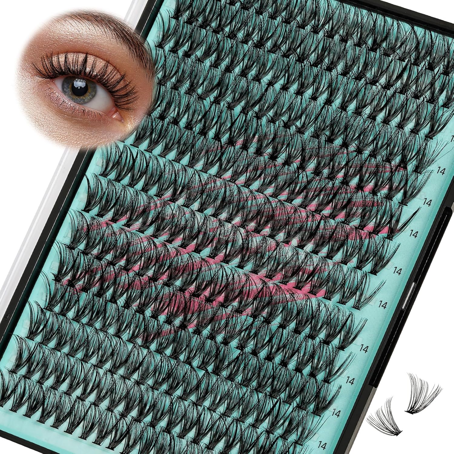 Lash Clusters 280Pcs 30D Eyelashes Cluster D Curl Individual Wispy Lashes Cluster for DIY Cluster Eyelash Extensions at Home for Beginners (30D,10Mm)