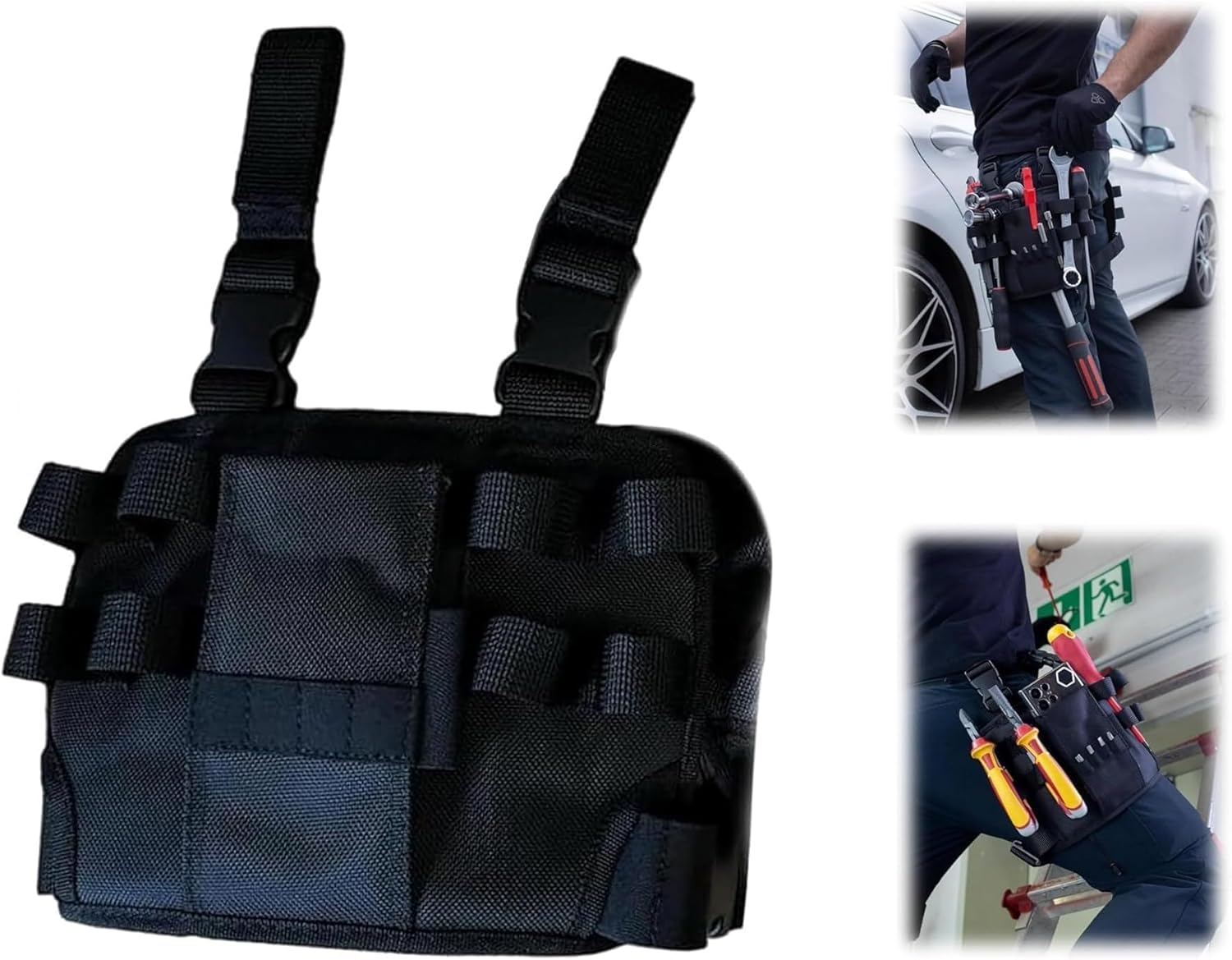 Liyquint 1Pcs Holster Z Tool Pouch,Electrician Tool Pouch,Repair Tool Bag around Your Leg,Repair Tool Bag Holster,Tool Pouch with Belt Clip for Carpenters, Electricians Diyers