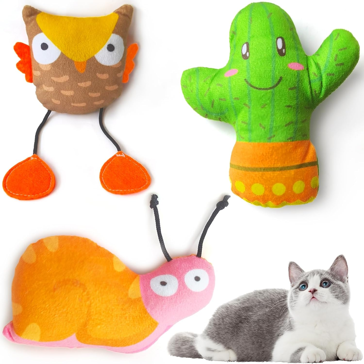 3PCS Realistic Cat Toys with Catnip &ndash; Lifelike Insect Plush Toys for Kittens, Durable Interactive Kicker Toys for Indoor Cats, Encourages Exercise & Play, Soft Biting & Hunting Fun image number 1