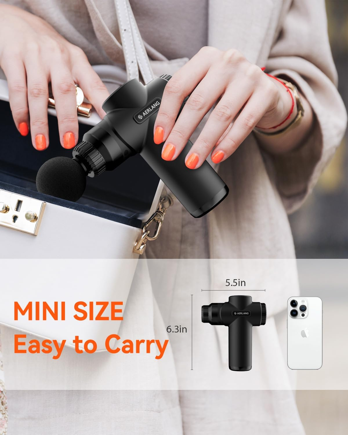 AERLANG Massage Gun, Massage Gun Deep Tissue, with 10 Speed Levels, Type-C Charging, Portable Handheld Muscle Massager, Home and Office Use, Ideal Gifts for Men image number 1