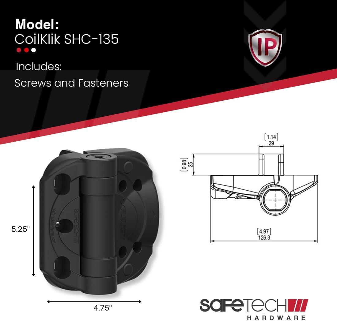 Romak SHC-135 H/D Self Aligning Durable Adjustable Tension Hinge, Black image number 6