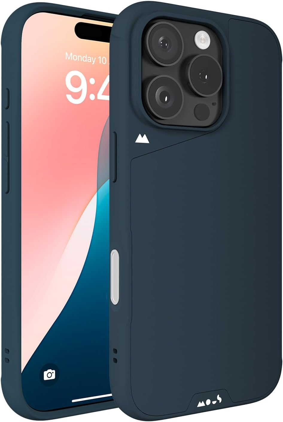 Mous for Iphone 16 Pro Case Magsafe Compatible with Camera Control Button- Limitless 6.0 - Navy Blue - Protective Shockproof Phone Cover