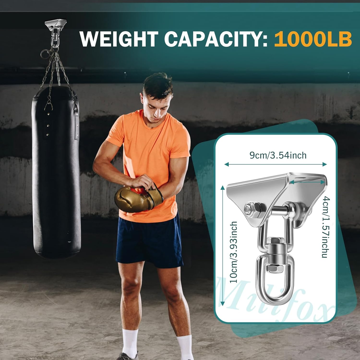 Rotate Swing Hanger, Rotatable Hanger 360&deg; Hanging Chair Kit Accessory with 1000 Lb Capacity for Concrete and Wooden Set, Yoga Hammock, Boxing Bag, 2 Packs image number 5