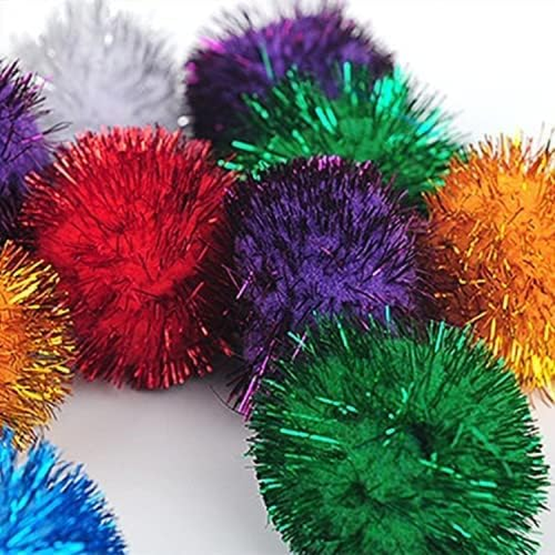 10 Pieces Cat Sparkle Balls Assorted Colour Sparkle Balls Cat Toy Balls Island Balls Cat Pom Balls Cat Toys Puff Balls Glitter Balls for Cat Kittens image number 1