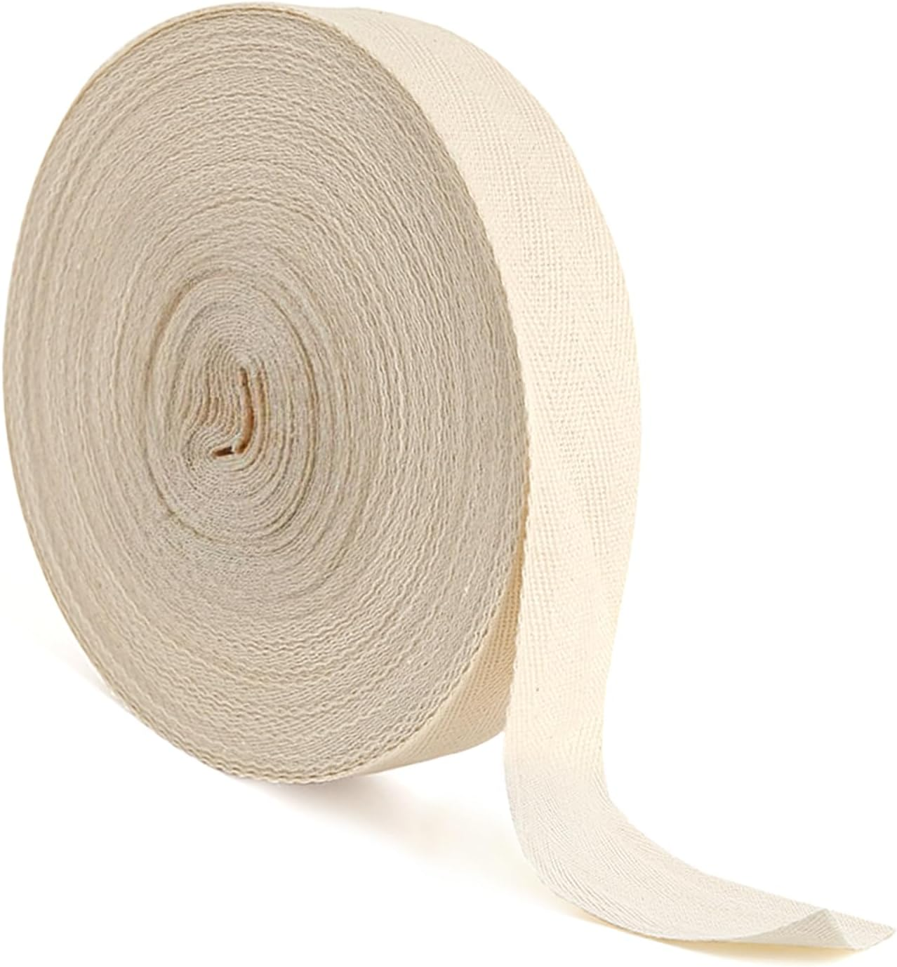 Cotton Twill Tape 20Mm, 50M Bias Binding Bunting Tape for Sewing Herringbone Cotton Webbing Tapes Ribbon for Sewing Craft Beige image number 2