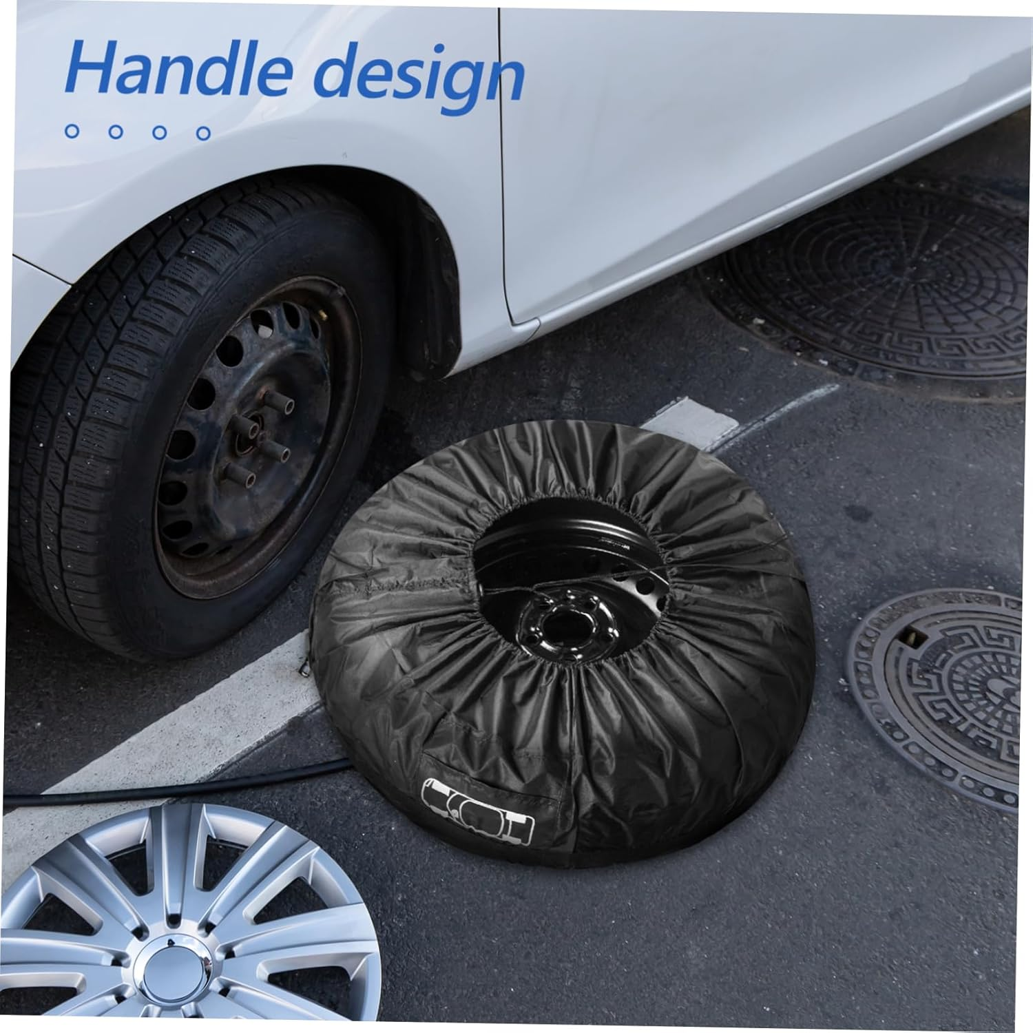 COSMEVIVI 4Pcs Car Wheel Cover Trailer Tire Covers Fitment Uv Protection for Women image number 4