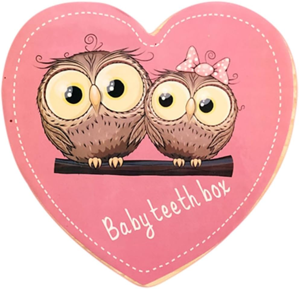 LIFKOME First Tooth Keepsake Box Wooden Alphabet Storage Case for Teething Christening