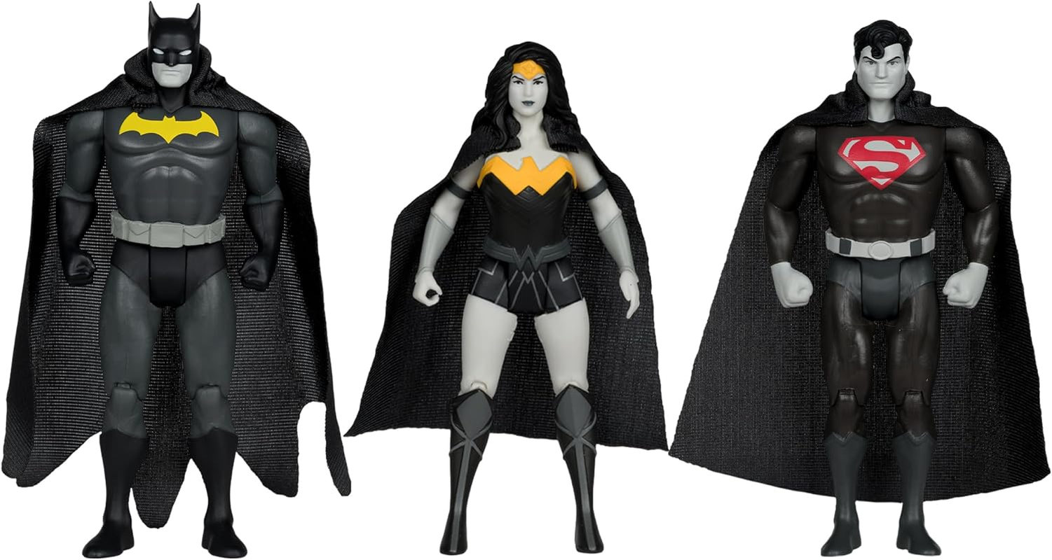 Dc Direct Super Powers 3 Pack - Superman & Wonder Woman & Batman (B&W with Accent)(Gold Label) image number 3