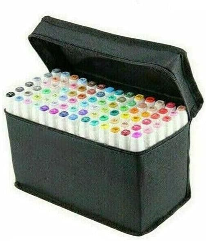 Costcom 80PCS Dual Head Black Marker Pen Set with 80 Colors, Double Markers, Ideal for Sketching, Drawing, Crafting