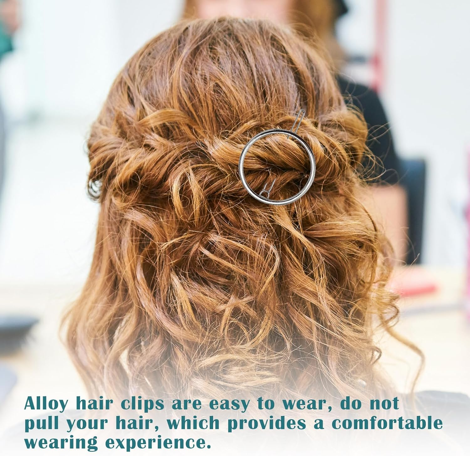 FERCAISH Set of 2 Circle Hair Clips, Silver Round, Minimalist Hairpin, Rust Protection Alloy Hair Pin for Gilrs and Women Hair Accessories image number 6