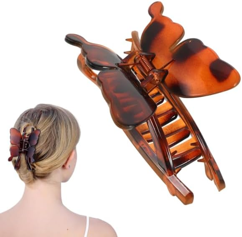 Fokmuaex Butterfly Hair Claw Clip for Women, 1PCS Tortoise Shell Hair Clips, Elegant Hair Accessories for Women, Daily Use & Special Occasions