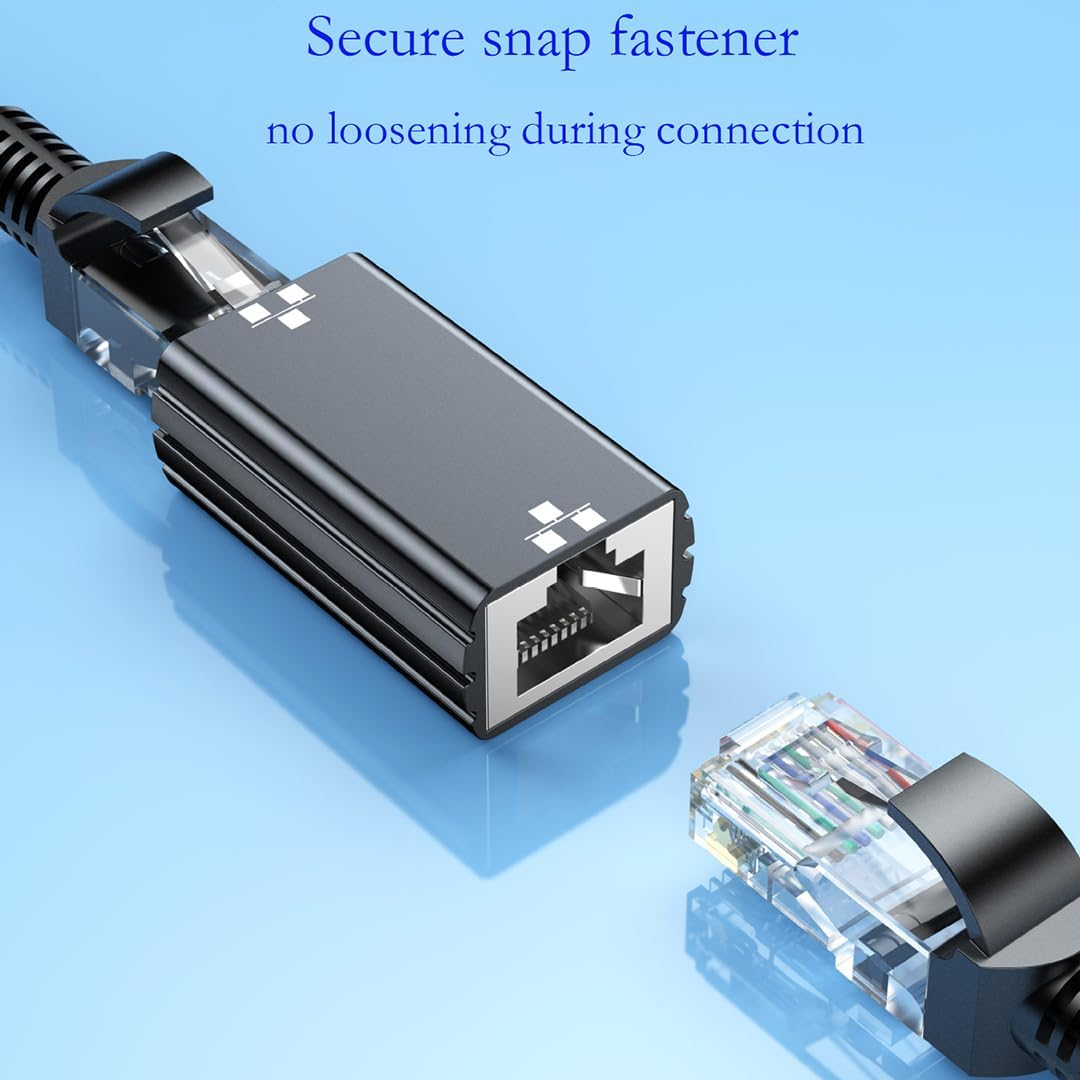 Hexchuang Ethernet Coupler Female to Female, Premium Ethernet Extender, 1000Mbps Extender Adapter LAN Connector for Cat8 Cat7 Cat6 Cat5 Cat5E Cable, 100M Distance High Speed Connector 2Pack image number 1