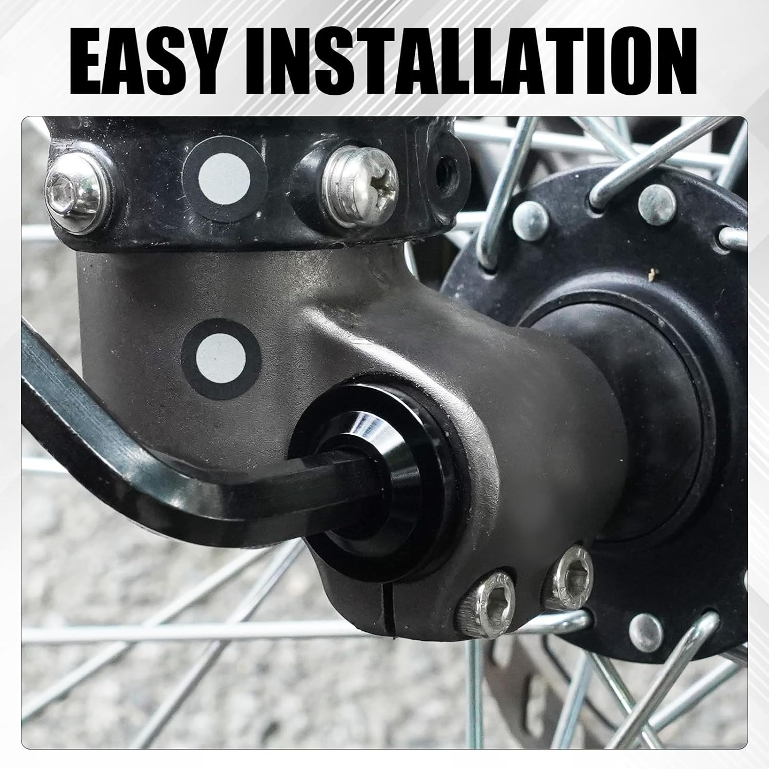 Upgraded Front Fork Axle Nut for Sur Ron Light Bee S/X Talaria Sting L1E/X160/X260, CNC Aluminum Alloy Anti-Rust Durable Front Wheel Axle Cap Screws Cover (Black, Front Fork Axle Nut)