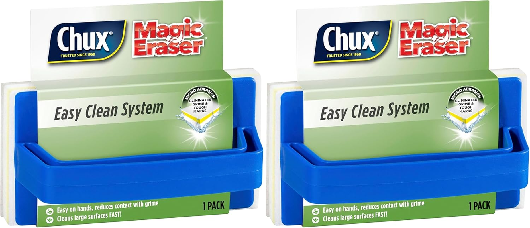 Chux Magic Eraser Easy Clean System, Reusable Handle with Tear off Eraser Pad, 1 Count