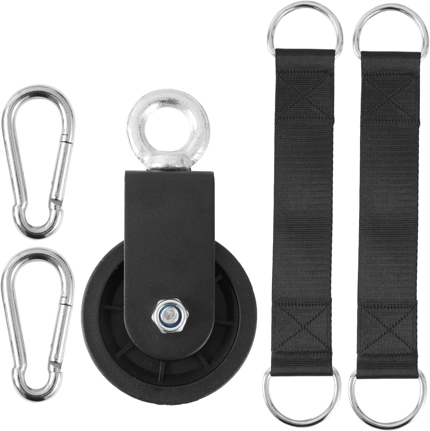 PANTIK Gym Pulley System 90Mm Pulley Wheel with 2 Hanging Strap Carabiner, Fitness Swivel Pulley Wheel for DIY Home LAT Pulldown and Lift Cable Machine image number 3