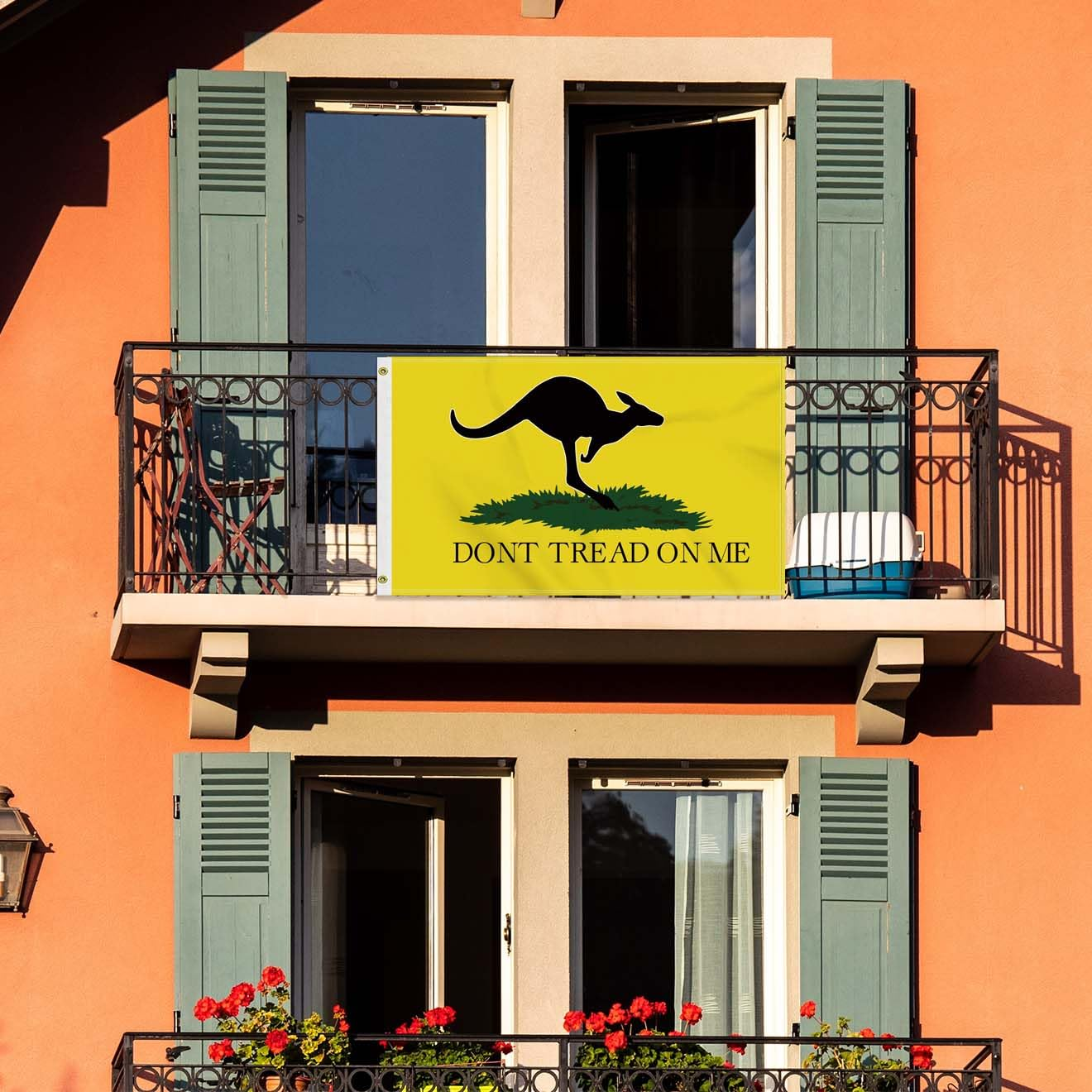 Large 3&times;5 FT Dont Tread Kangaroo Flag, Big on Me Yellow Snake100D National Outdoor Banner,Decorgarden with Brass Gromment image number 3