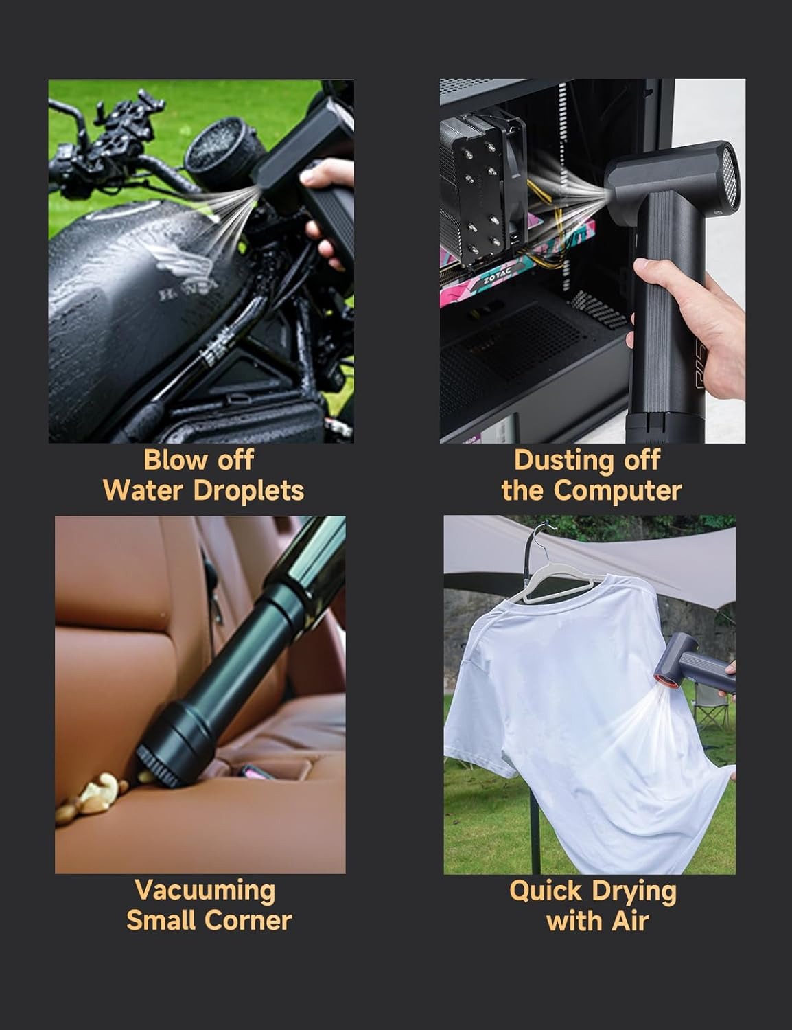 Kica JETFAN MAX Car Air Blower and Vacuum Turbo Fan,Electric Cordless Strong Blower for Car Drying,Snow Blowing image number 6