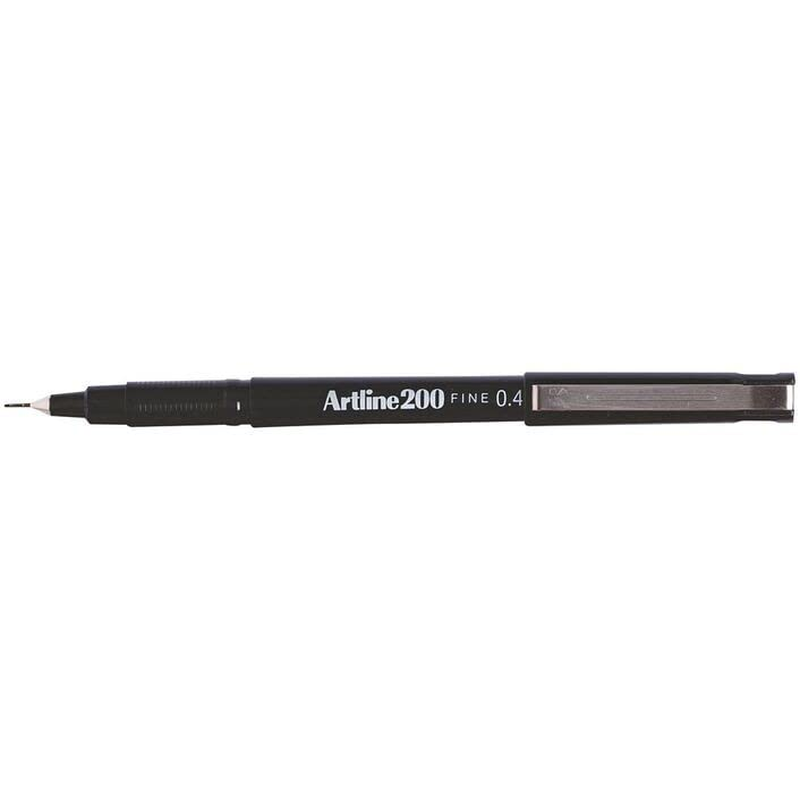 Artline 200, 120065, Fineliner Pens, Hangsell, 0.4Mm, Black, 2 Pack