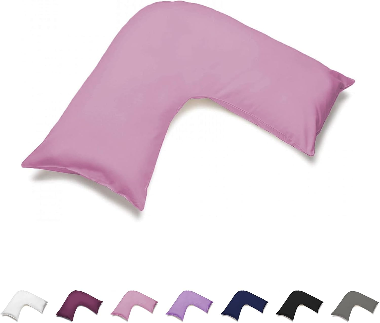 CLOUDPUFF 1000TC Ultra Soft Brushed Microfibre V Shape/Tri/Boomerang Pillowcase Wrinkle, Fade and Stain Resistant with Envelope Closure (2, Black) image number 5