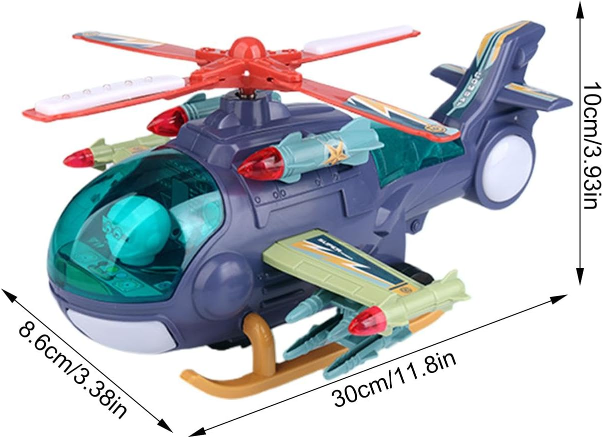 Helicopter Toy - Lighted Musical Toddler Plane Toy,Flying Helicopter Toy Fighter Model Toy Helicopter Drones for Kids Boys Girls image number 2